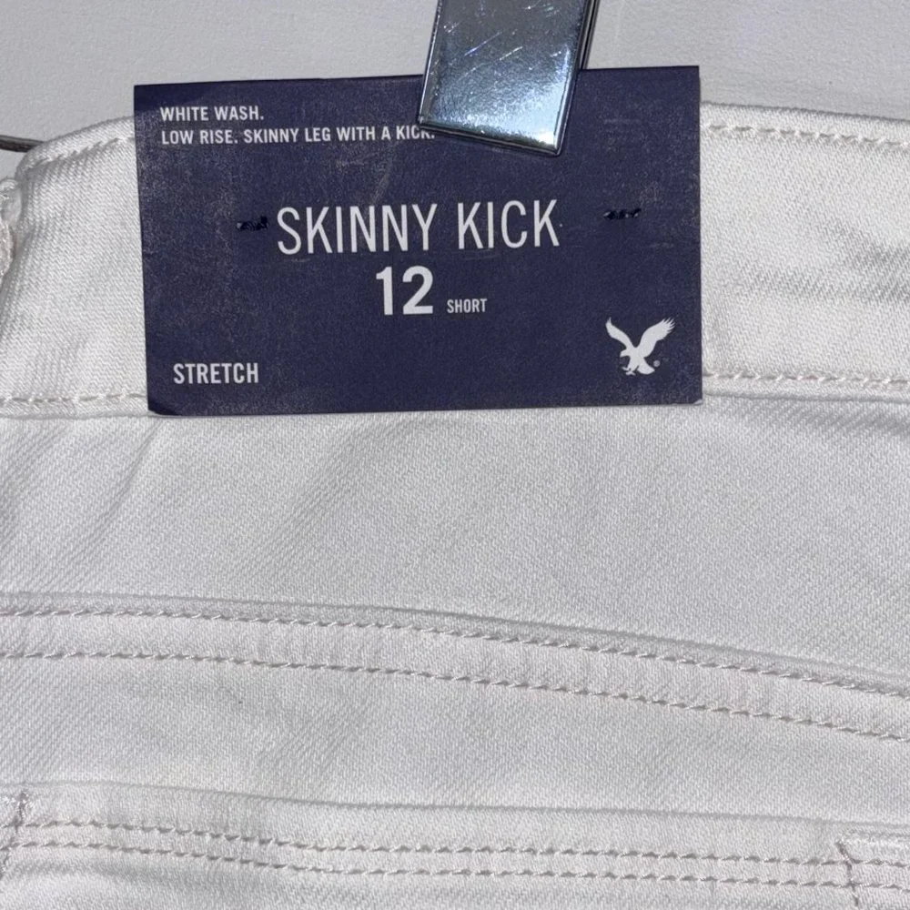 NWT American Eagle Low Rise Skinny Kick Jeans Stretch 12 Short - Picture 6 of 6